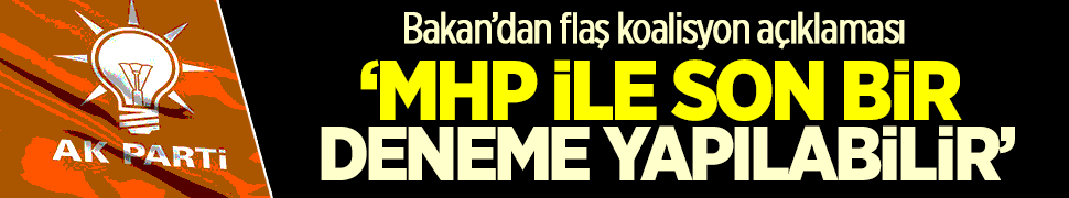 Bakan Bozkır'dan flaş koalisyon açıklaması